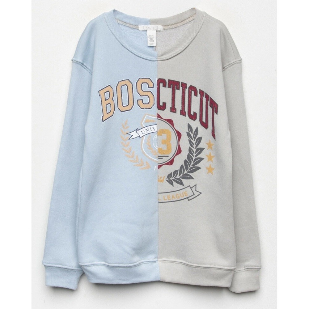 Full Tilt Spliced Girls Crewneck Sweatshirt XS New in Package Boston Connecticut